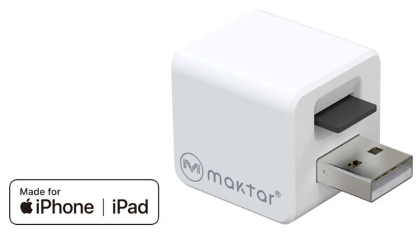 Maktar Auto-Back-up-Adapter Qubii, für iPhone/iPad, speichert Bilder/Videos/Kontakte auf microSD