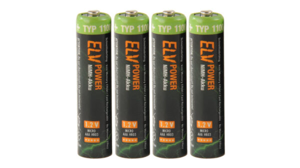 ELV Power NiMH-Akku Micro Typ 1100, 1050 mAh, 4er-Pack