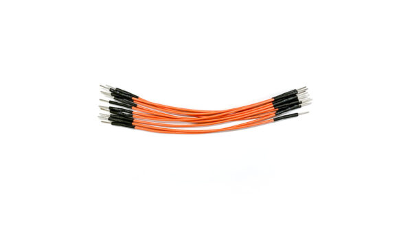 ELV hochwertiges Steckkabel-Set, Stecker auf Stecker, 10 Stück, orange, 100 mm