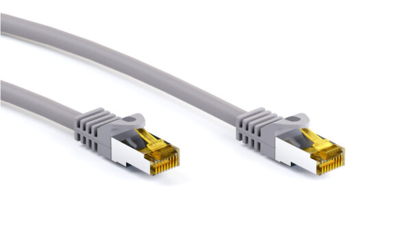 Goobay Patchkabel, Cat.7 Rohkabel, mit RJ45-Steckern (Cat.6a), S/FTP, halogenfrei, grau, 0,25 m