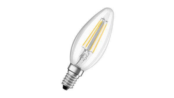 OSRAM 5,5-W-LED-Kerzenlampe, E14, 806 lm, warmweiß, klar