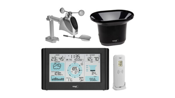 TFA Funk-Wetterstation WEATHER PRO mit Wind- und Regenmesser, 433 MHz