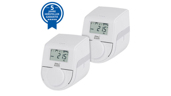 dnt 2er-Set Heizkörperthermostat ThermoTune, Stand-alone, ca. 4 Jahre Batterielaufzeit