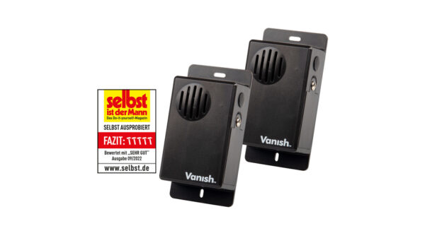 Vanish 2er-Spar-Set Mobiler Mardervertreiber TVT-1, Schallwellen, Batteriebetrieb, IP54