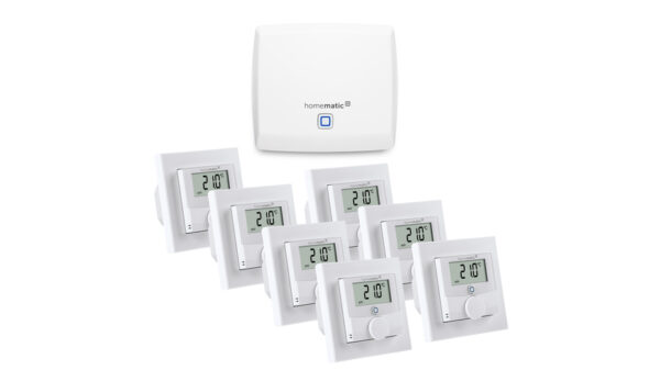 Homematic IP Set Raumklima mit Access Point, 7x Wandthermostat mit Schaltausgang 230 V