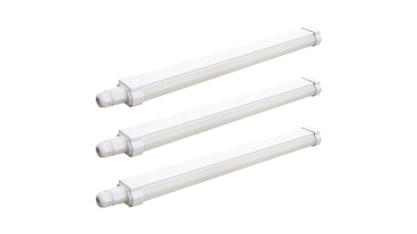 Blulaxa 3er-Set 20-W-LED-Feuchtraumwannenleuchte HumiLED fix slim, 2400 lm, 4000 K, IP65, 120 cm